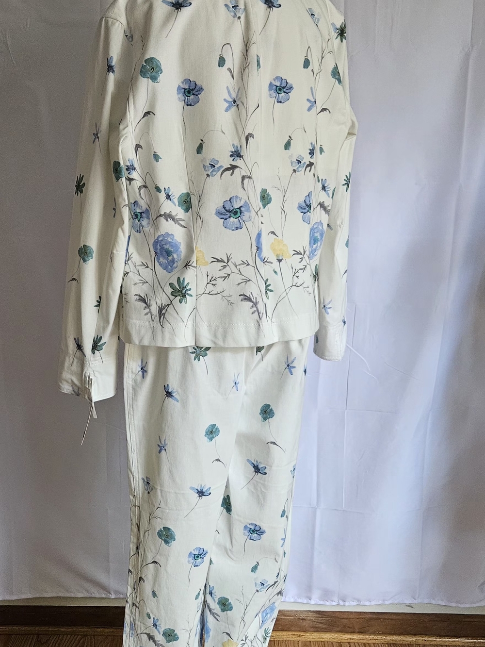 "Vintage ECCO Floral 2 Piece Pants Suit Set Size 12 NWT - Picture 5 of 16
